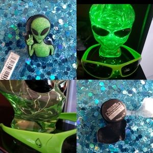 Alien Jibbitz Crocs, light up Alien Head, sunglass